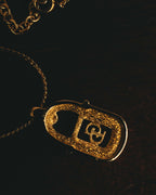 "Christian Dior" 90's Rhinestone padlock pendant necklace