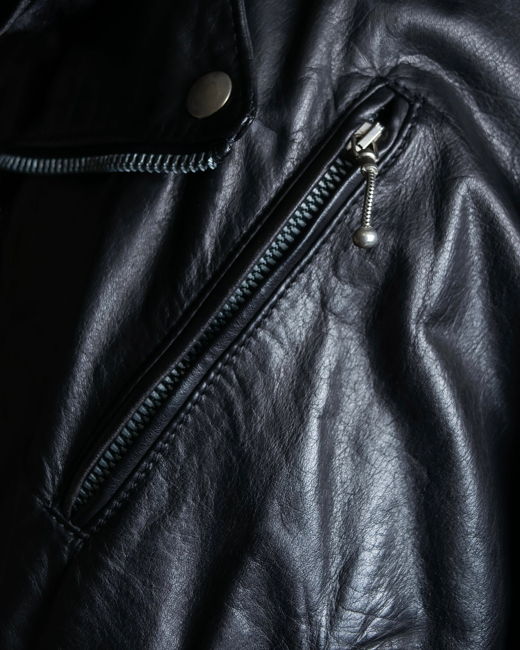 "MOSCHINO" Box silhouette leather double rider jacket