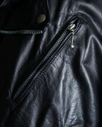 "MOSCHINO" Box silhouette leather double rider jacket