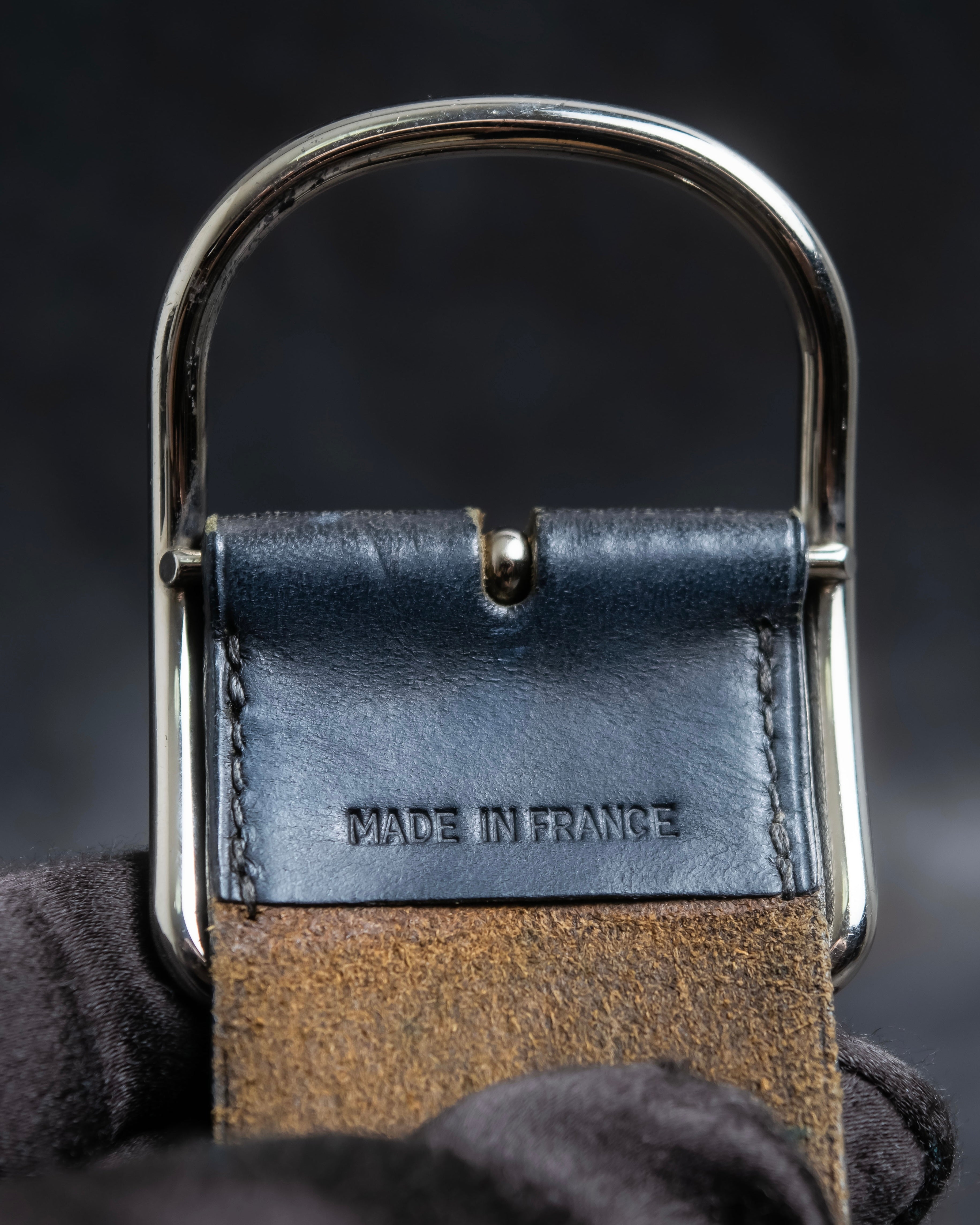 "HERMES" D ring buckle design leather bracelet