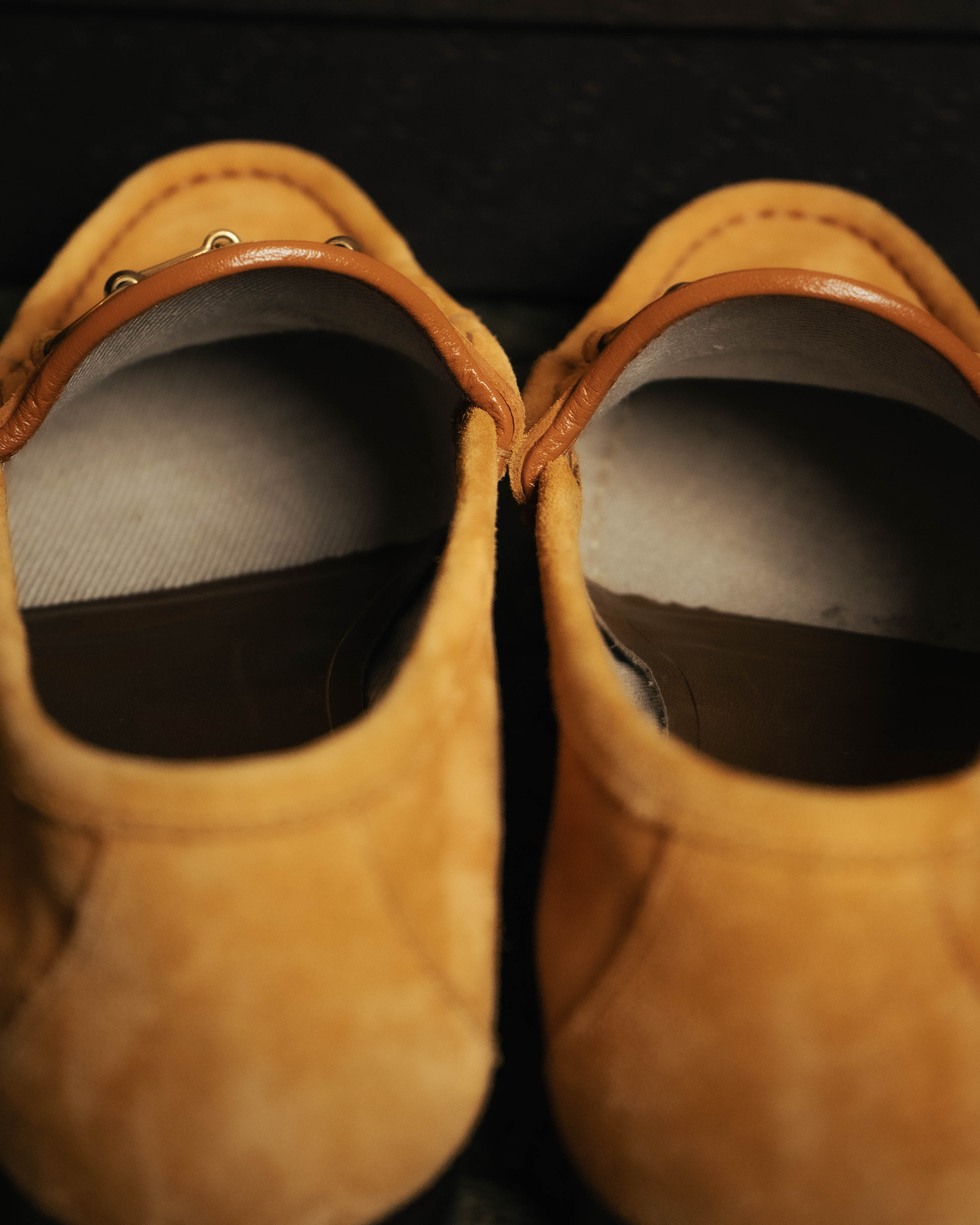 "GUCCI" 10's Camel suede horsebit loafers