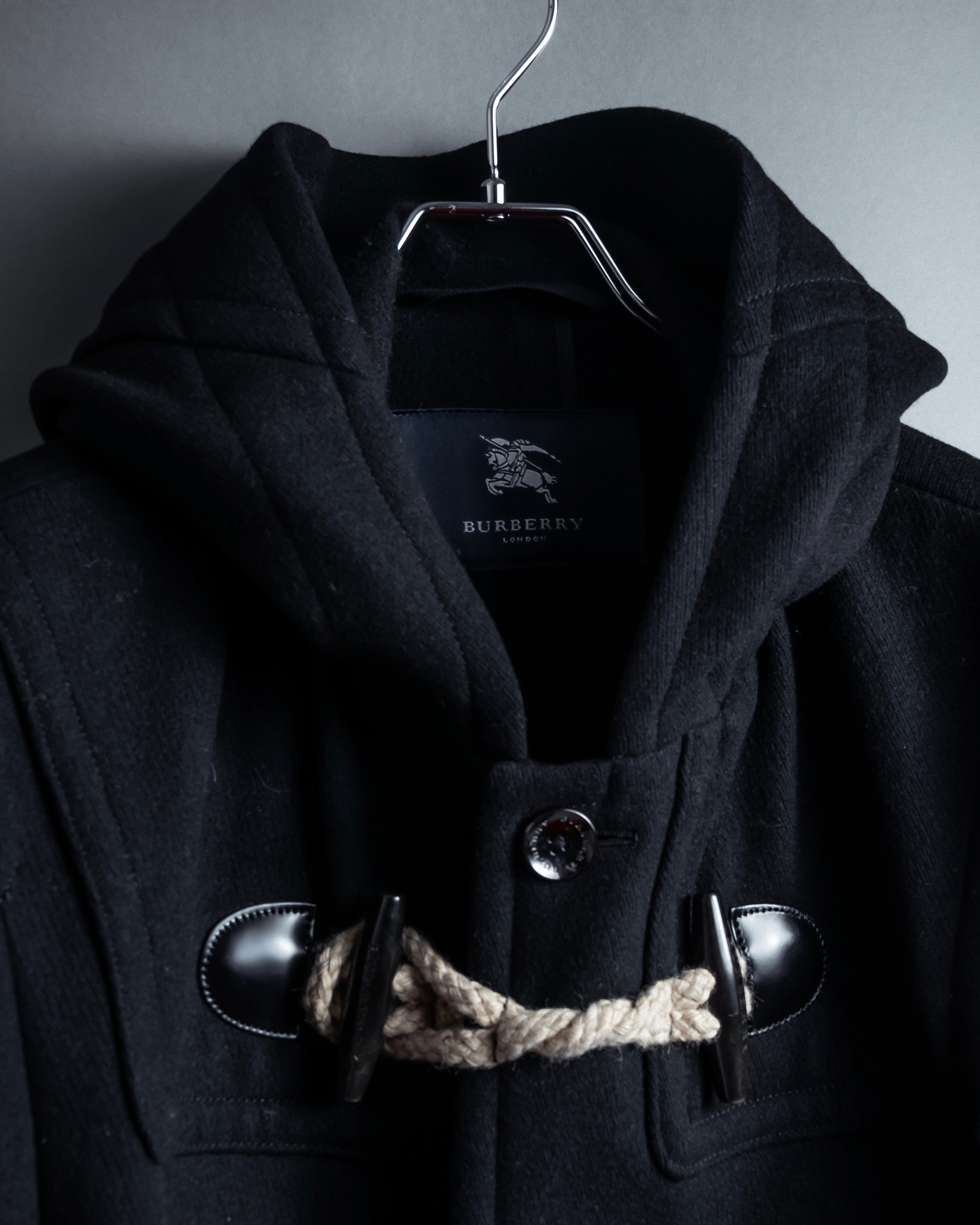 "BURBERRY" Classic detailing melton wool duffle coat