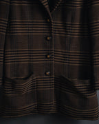 "CELINE" Late 80s–Early 90s velvet-collar woven jacket