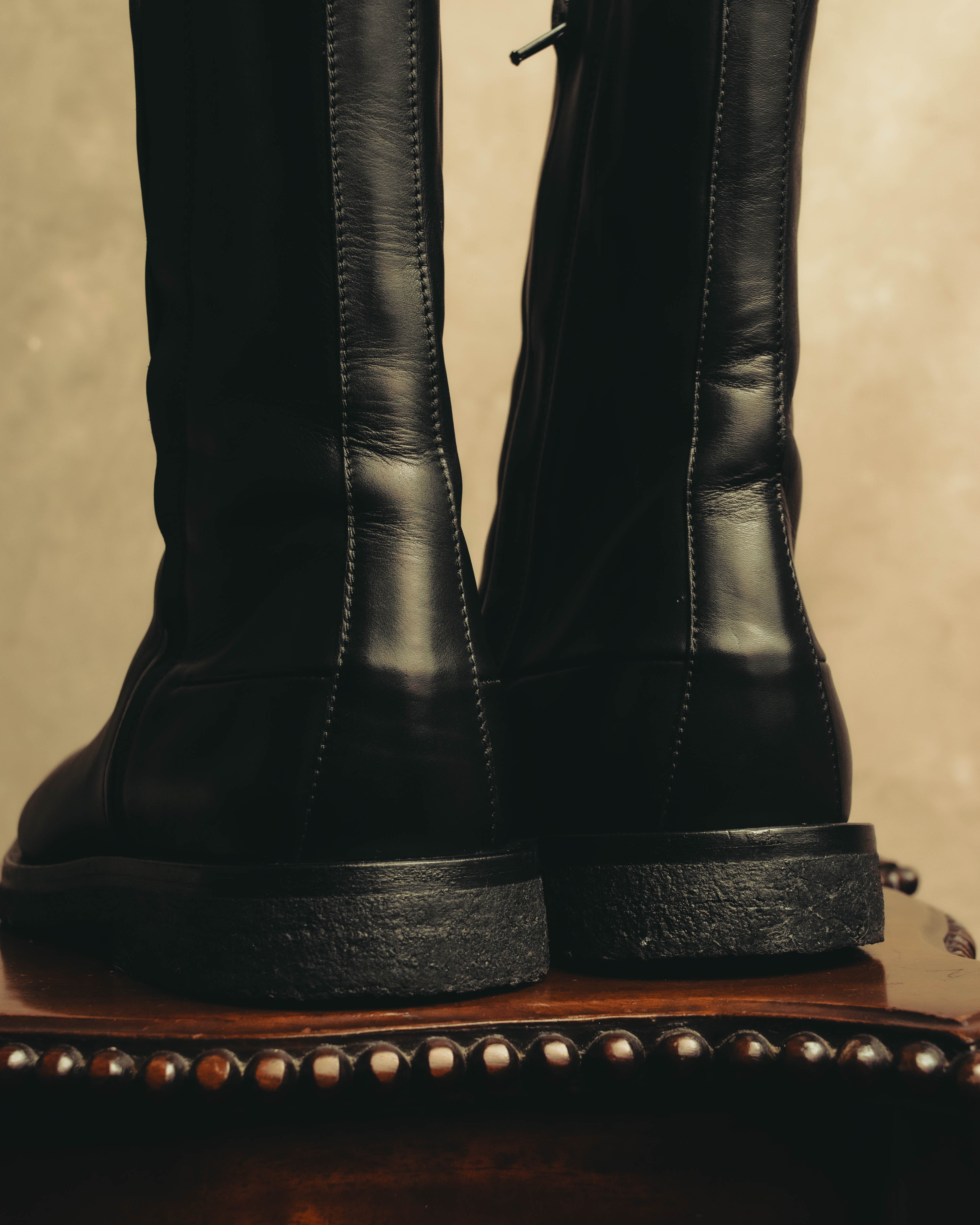 Dior Homme” 2000's Smooth leather side zip crepe sole boots – MOOD