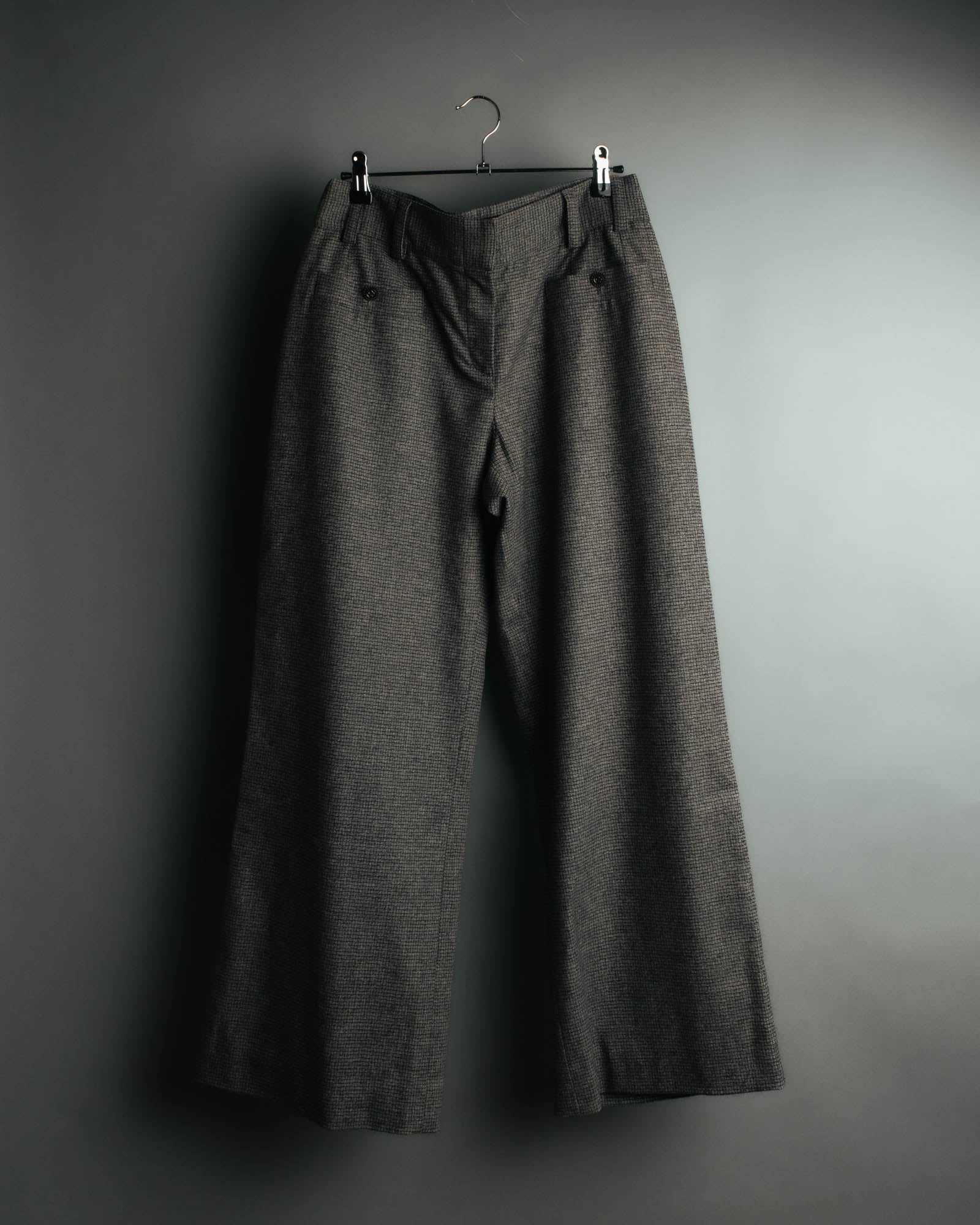 -SPECIAL- “CHANEL” 05AWmicro houndstooth tweed wide trousers