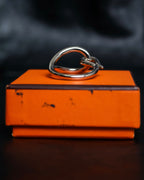 “Hermes” jumbo motif silver scarf ring