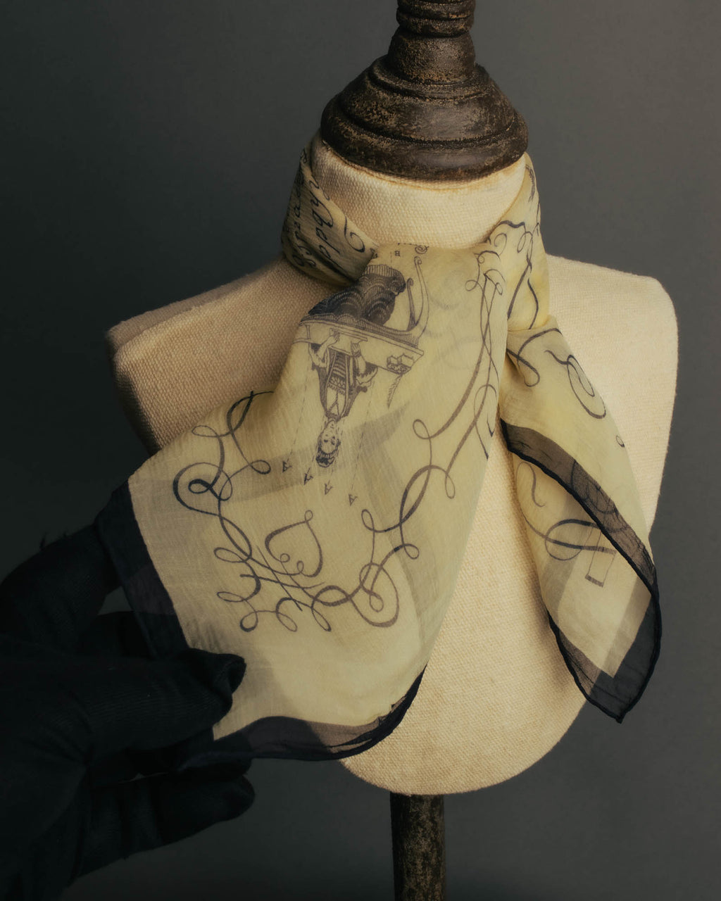 "Hermès" 80's-90's Sheer silk chiffon scarf
