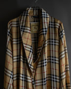 "BURBERRYS" Nova check maxi length silk gown coat