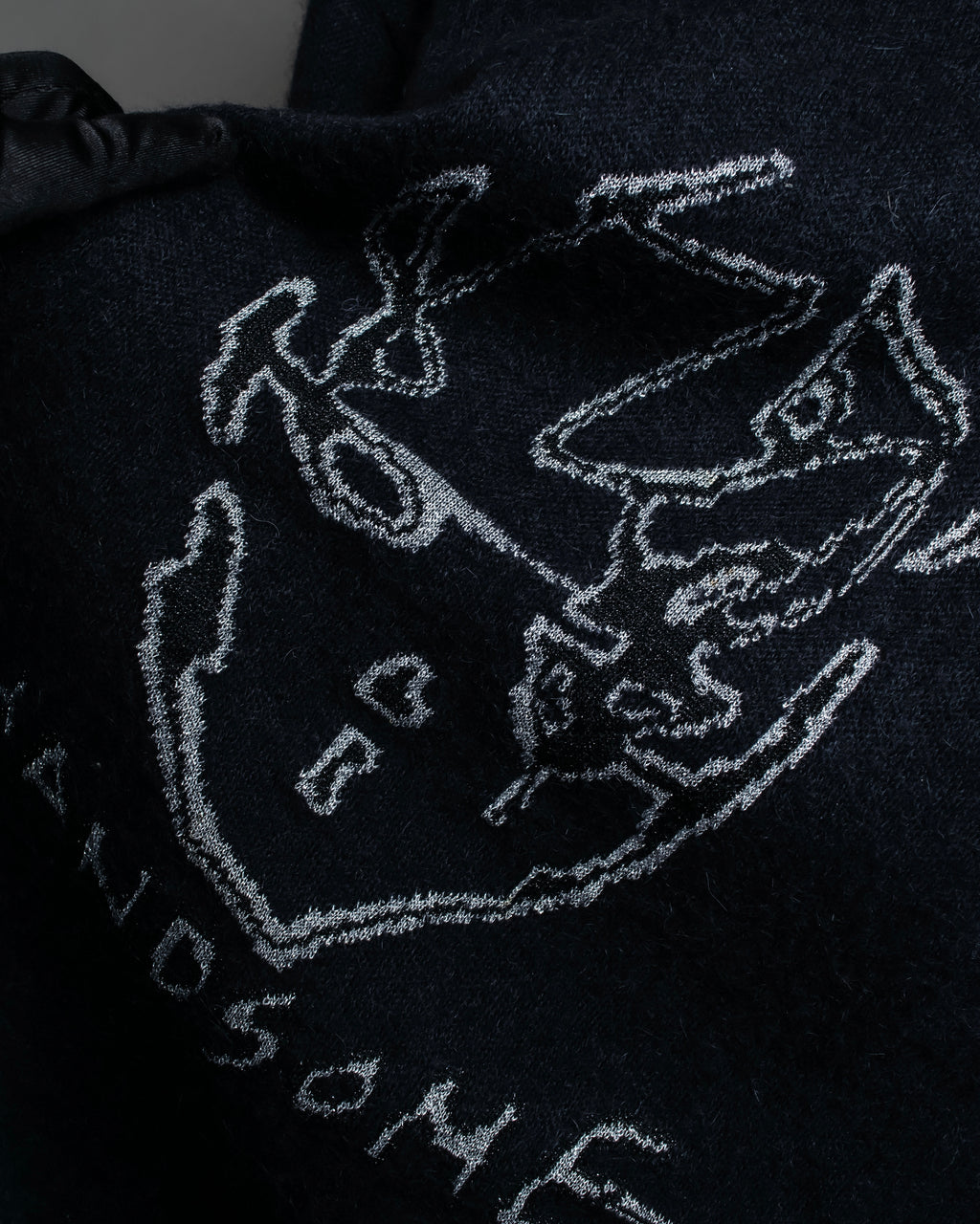 "Saint Laurent" Handsome face embroidery mohair blend oversized knit