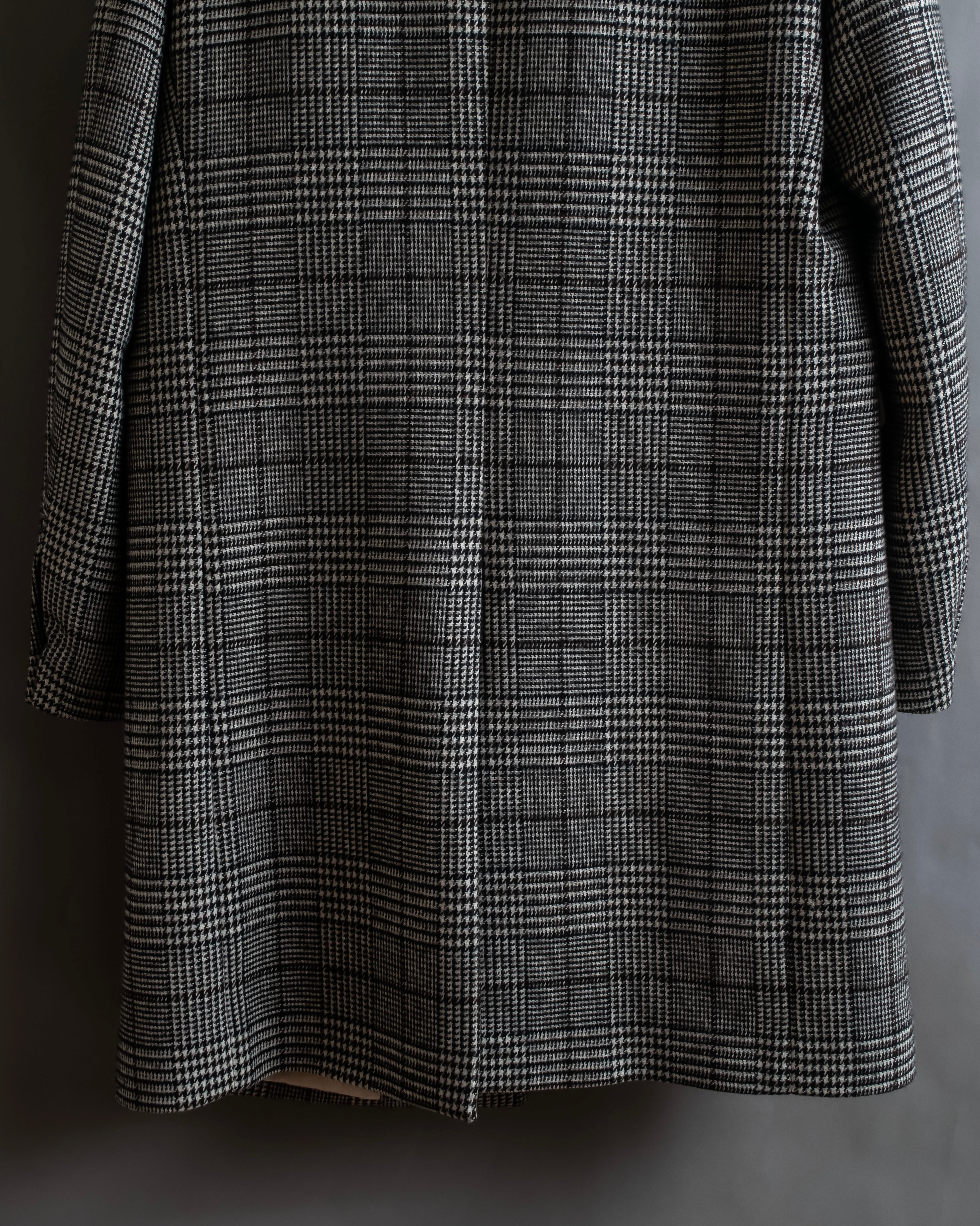 "RAF SIMONS" 20-21AW Glen check pattern tailored shape coat