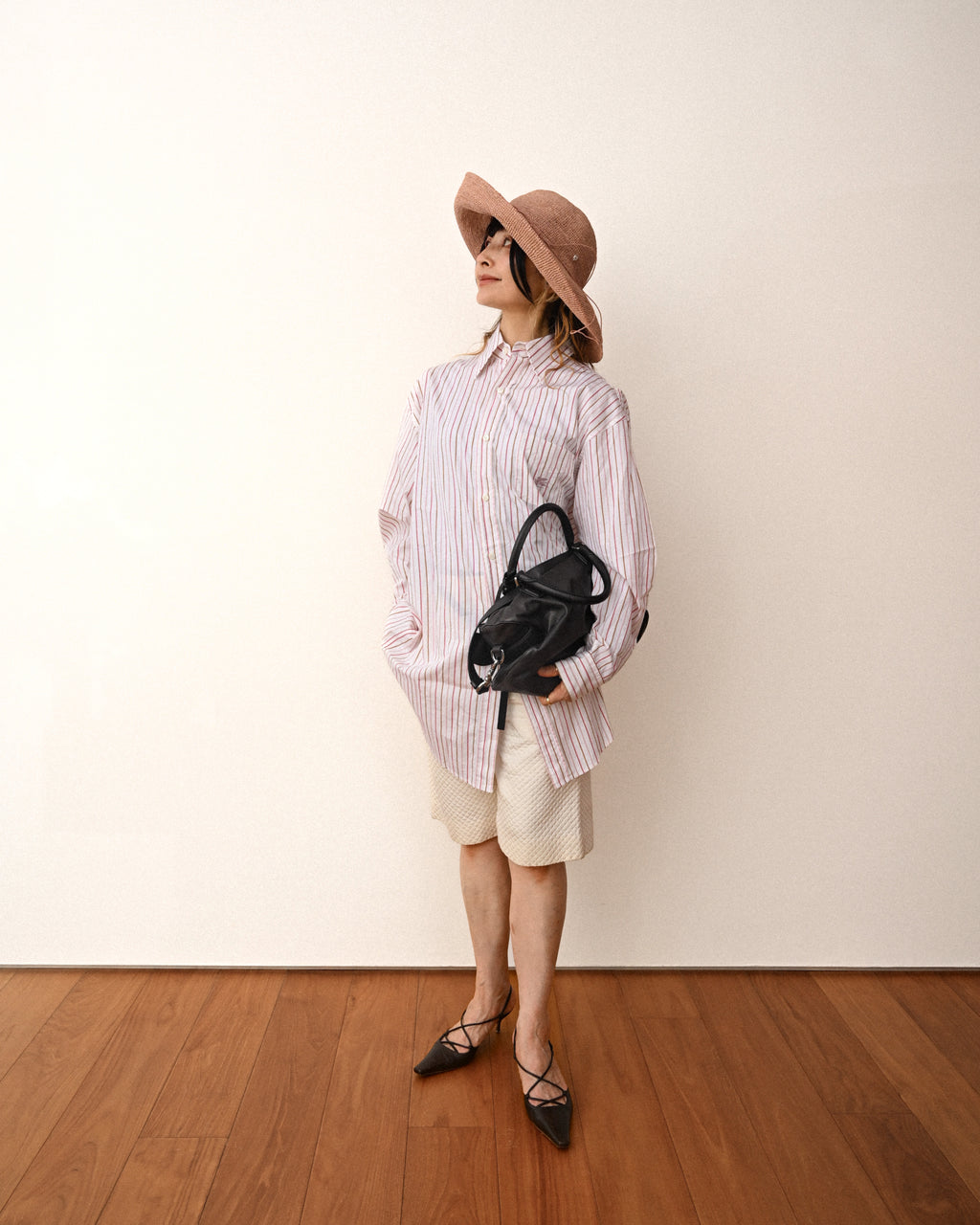 LOEWE/ Anagram 2 Way Mini Boston Hand Bag Metallic Black