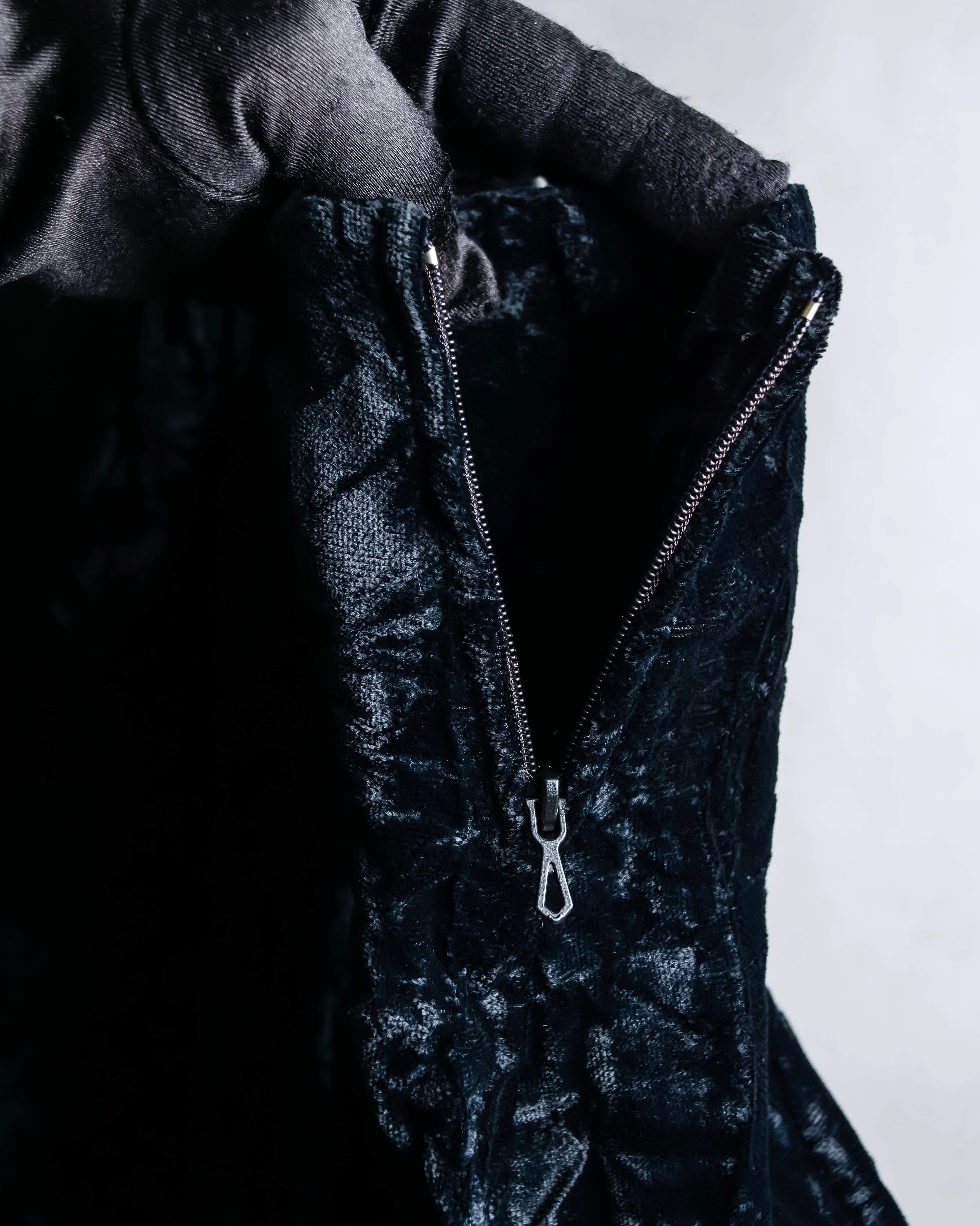 "Yves Saint Laurent Rive Gauche"
Draped neckline crushed velour dress