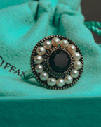 -SPECIAL- “Tiffany & Co.” 2000’s Pearl and black stone Ziegfeld cocktail ring