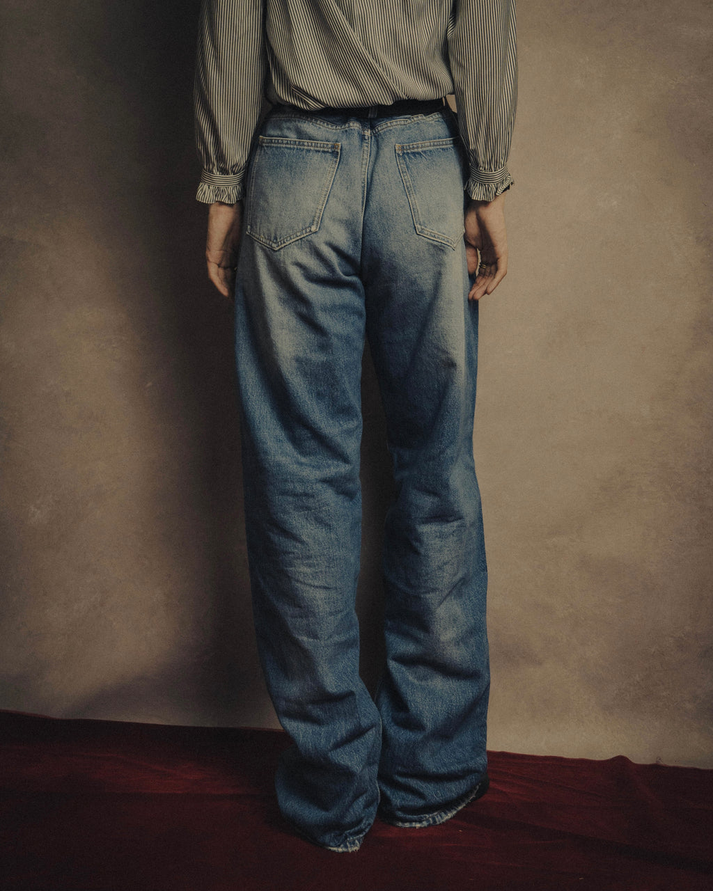 -SPECIAL- “SAINT LAURENT” 2023’s Long extreme baggy faded denim jeans