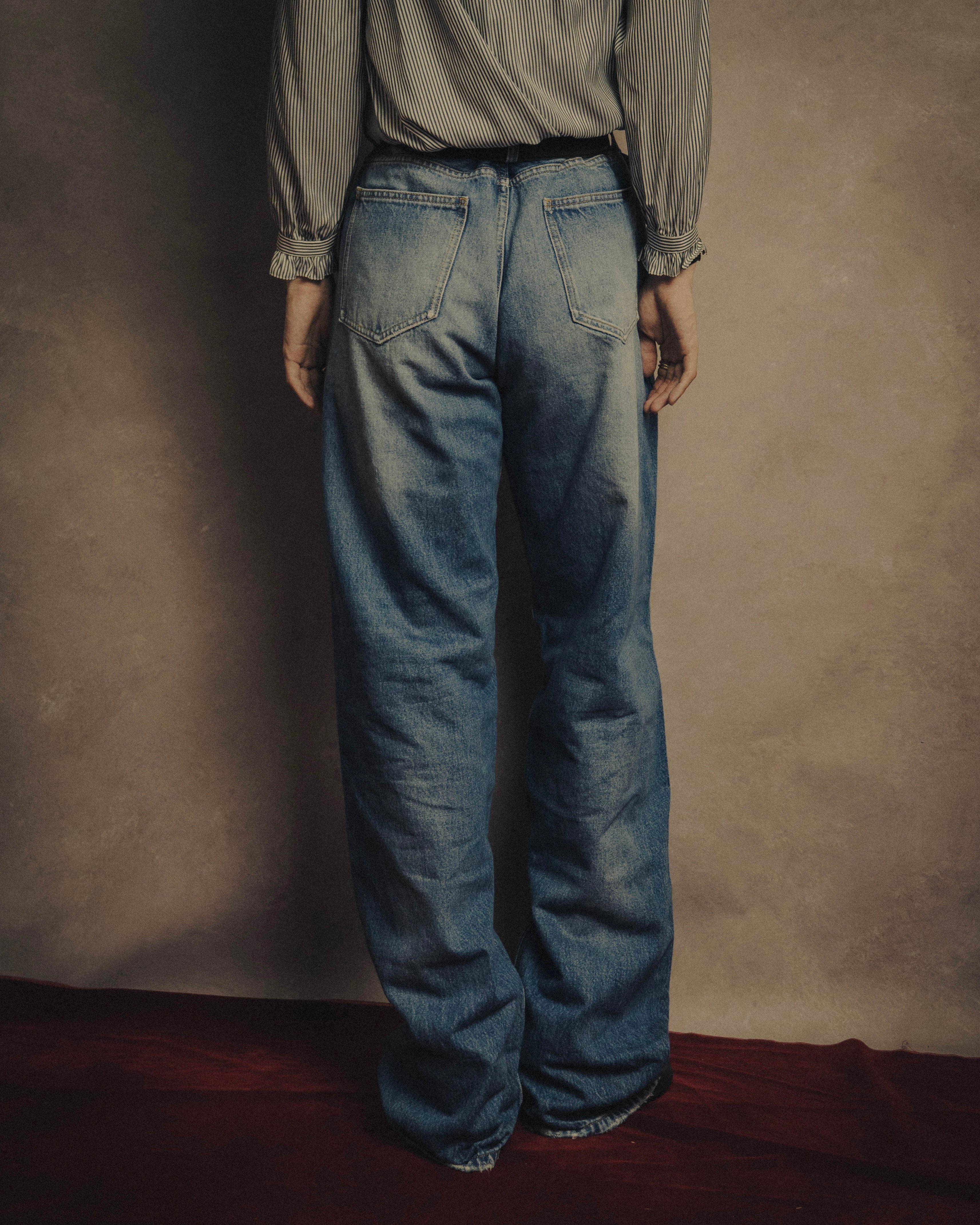 -SPECIAL- “SAINT LAURENT” 2023’s Long extreme baggy faded denim jeans