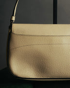 "PRADA" 90's-00's Cream pebbled leather shoulder bag