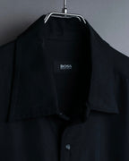 "HUGO BOSS" Striped fabric super oversized black shirt
