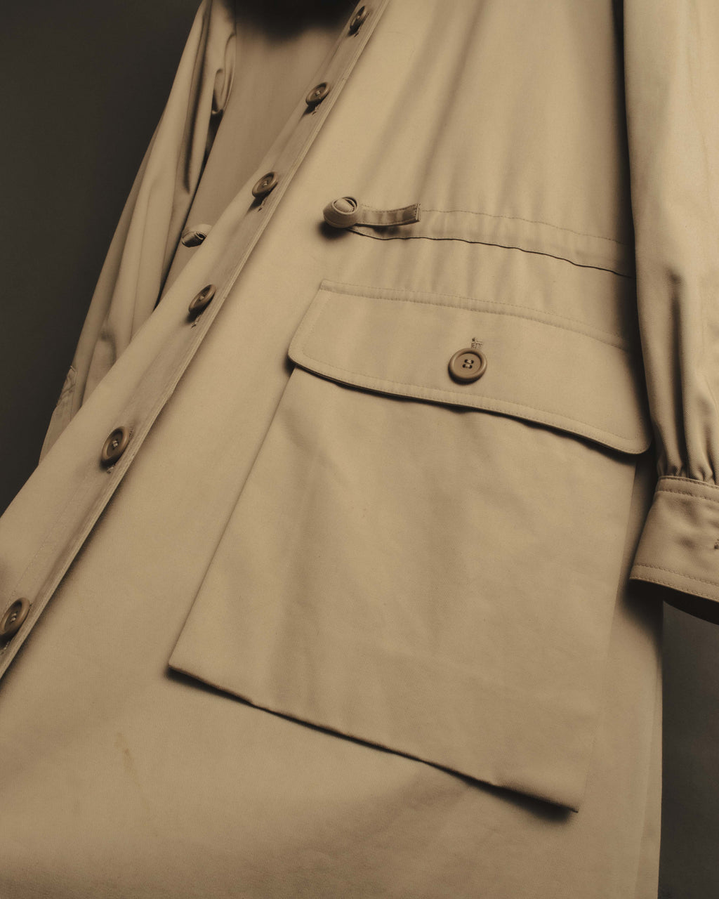 "Yves Saint Laurent" Vintage fox fur trimmed hooded long coat