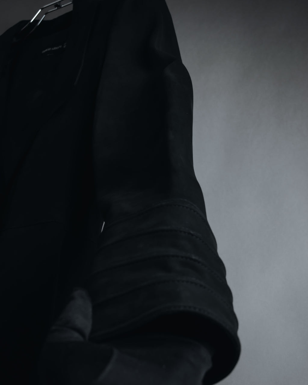 "GIORGIO ARMANI" Large collar draped lamb leather jacket