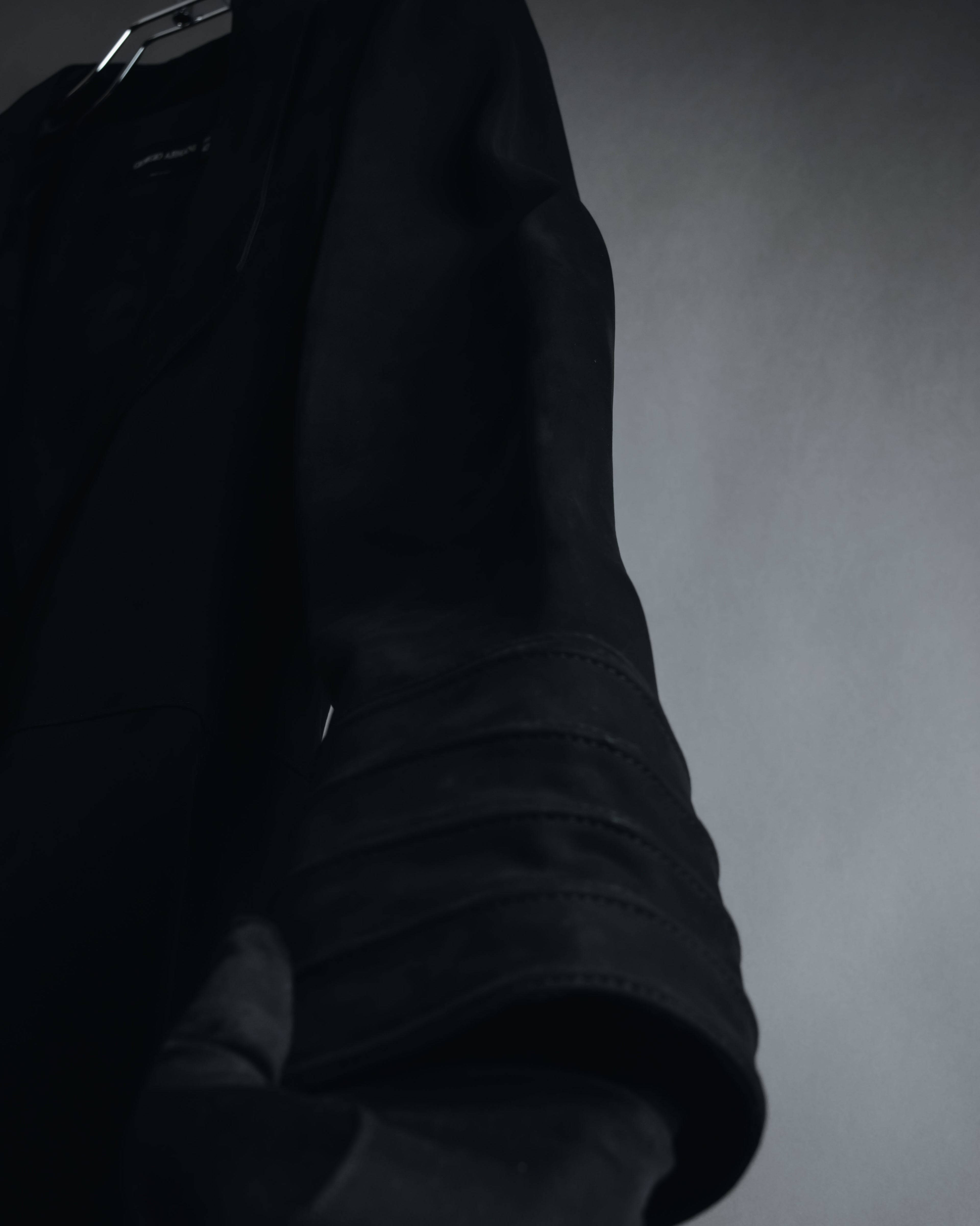 "GIORGIO ARMANI" Large collar draped lamb leather jacket