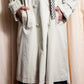 "MARILYN DE PEREL" Covered button detail  Ivory feminine trench coat