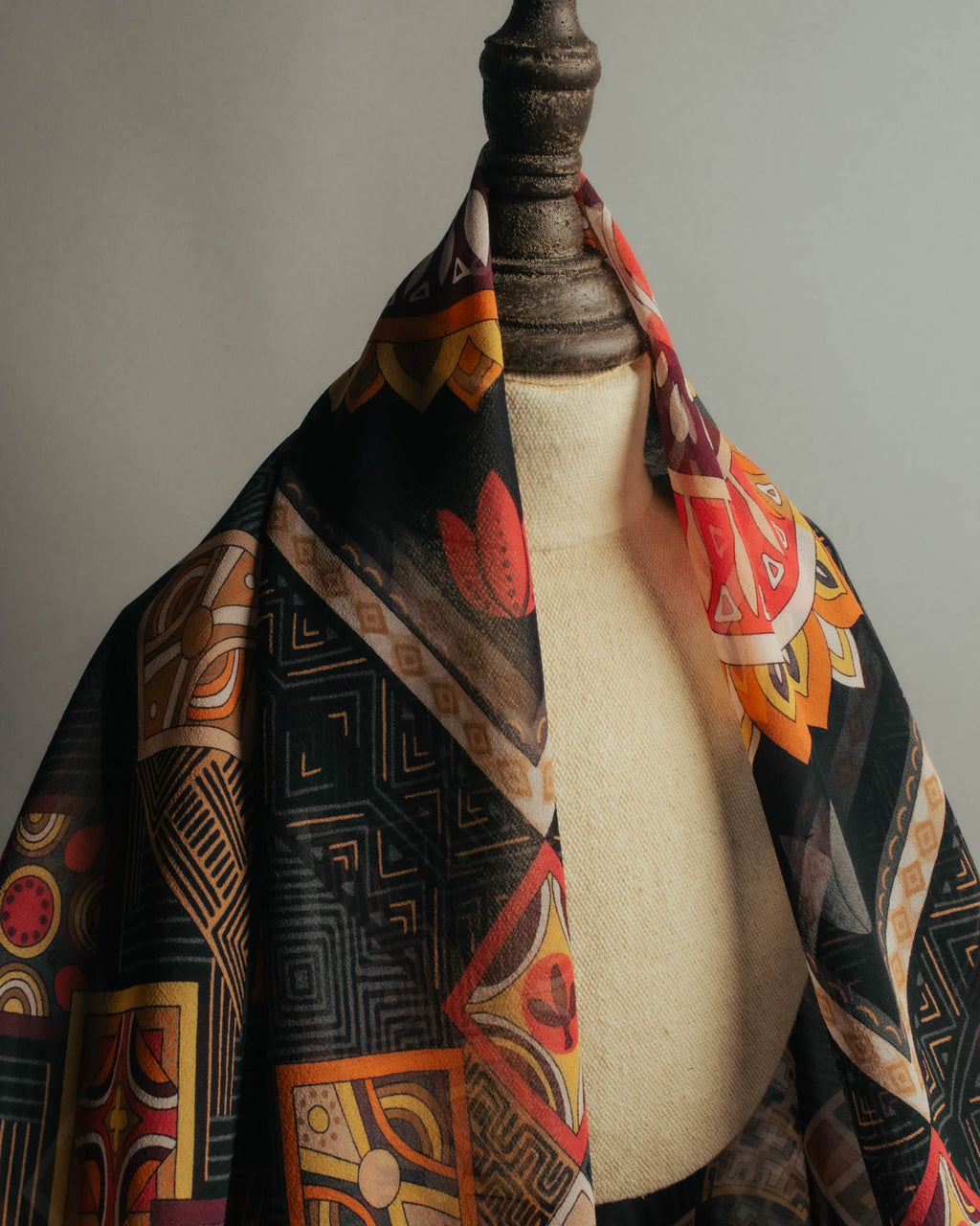 "Salvatore Ferragamo" 2010's Geometric tribal print silk scarf