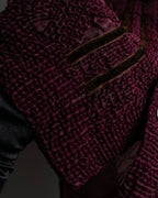 "robe de chambre COMME des GARCONS" Cable knit sheer shirt collar cardigan