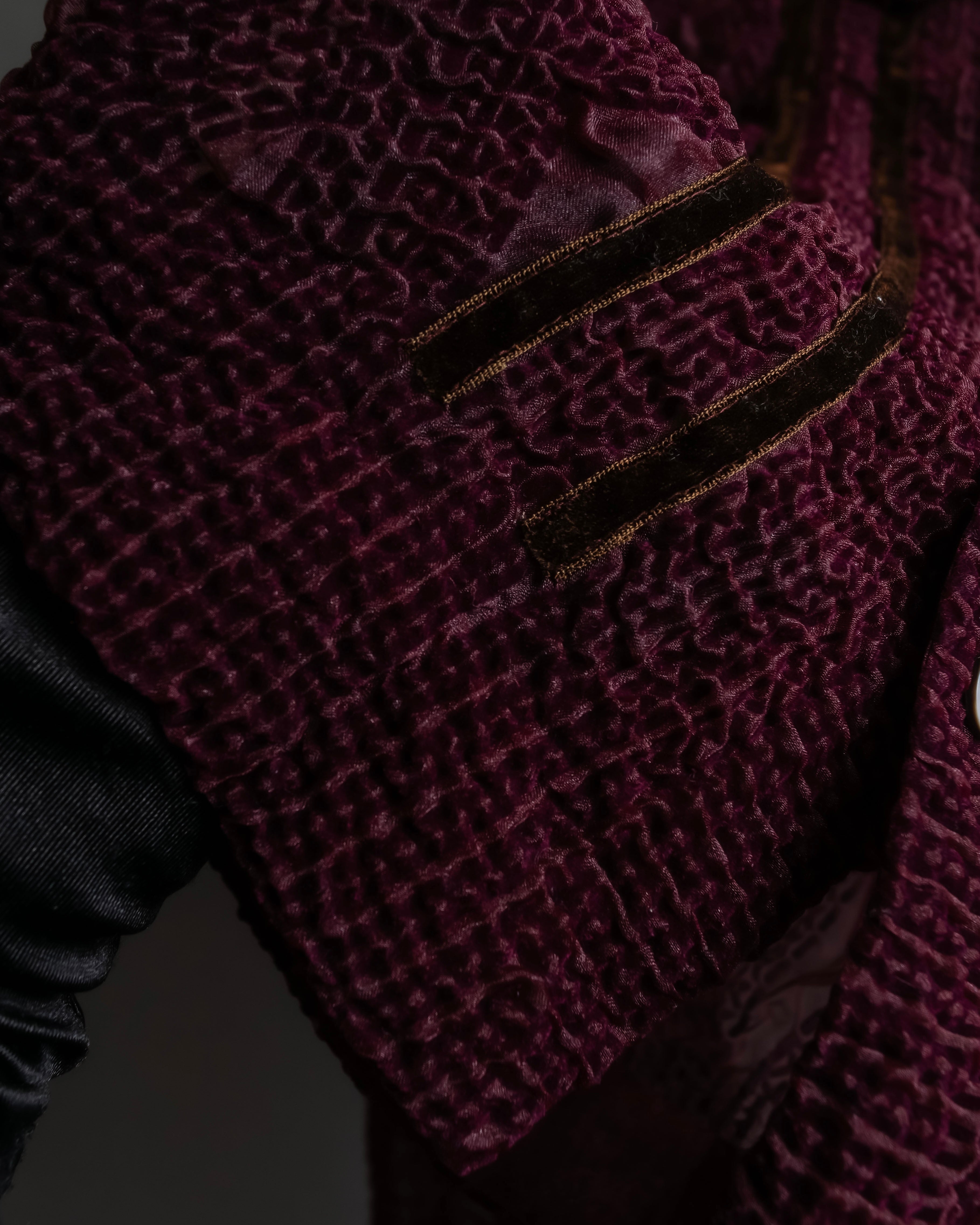 "robe de chambre COMME des GARCONS" Cable knit sheer shirt collar cardigan