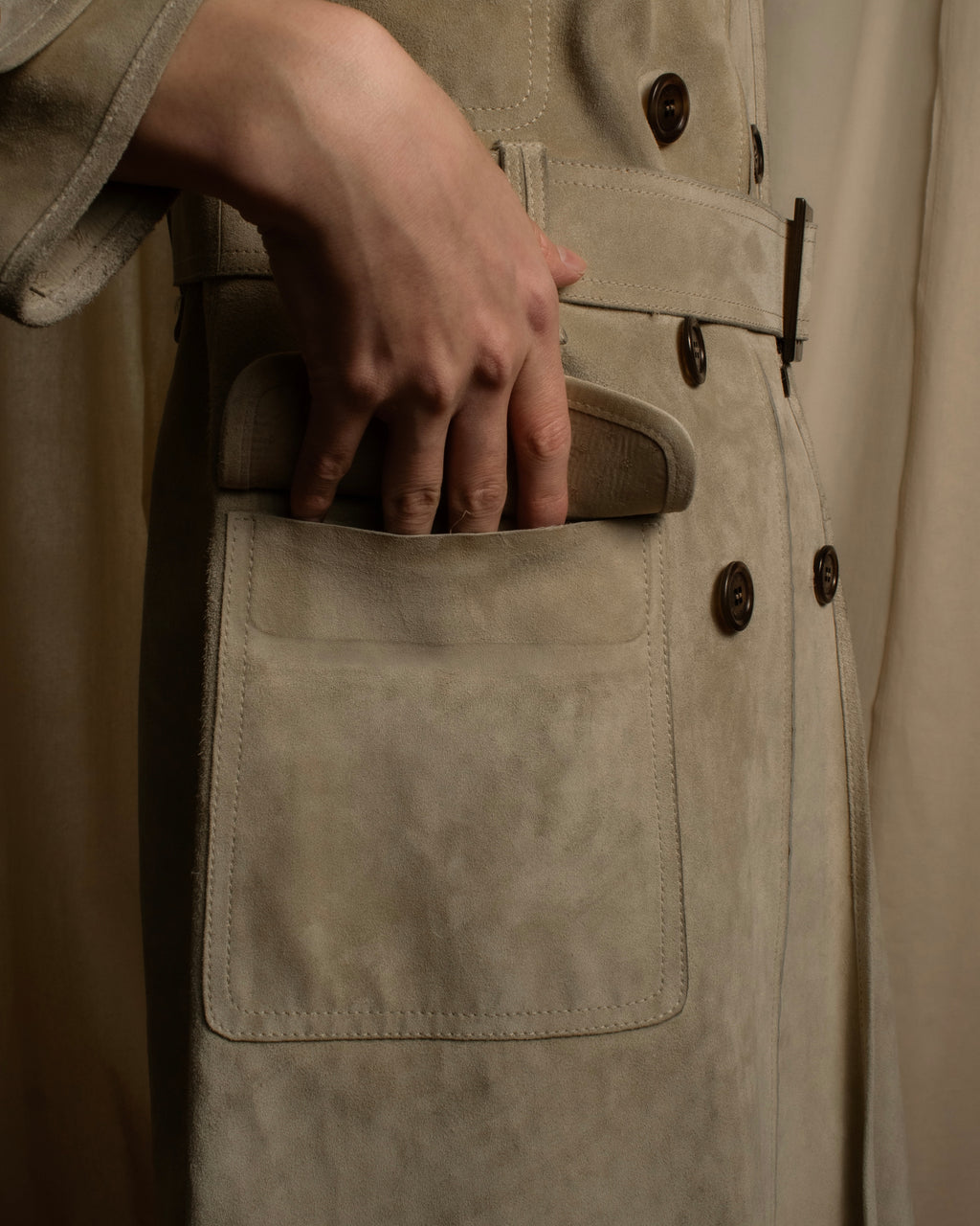 "LOUIS VUITTON" 00's Marc Jacobs period double-breasted suede coat