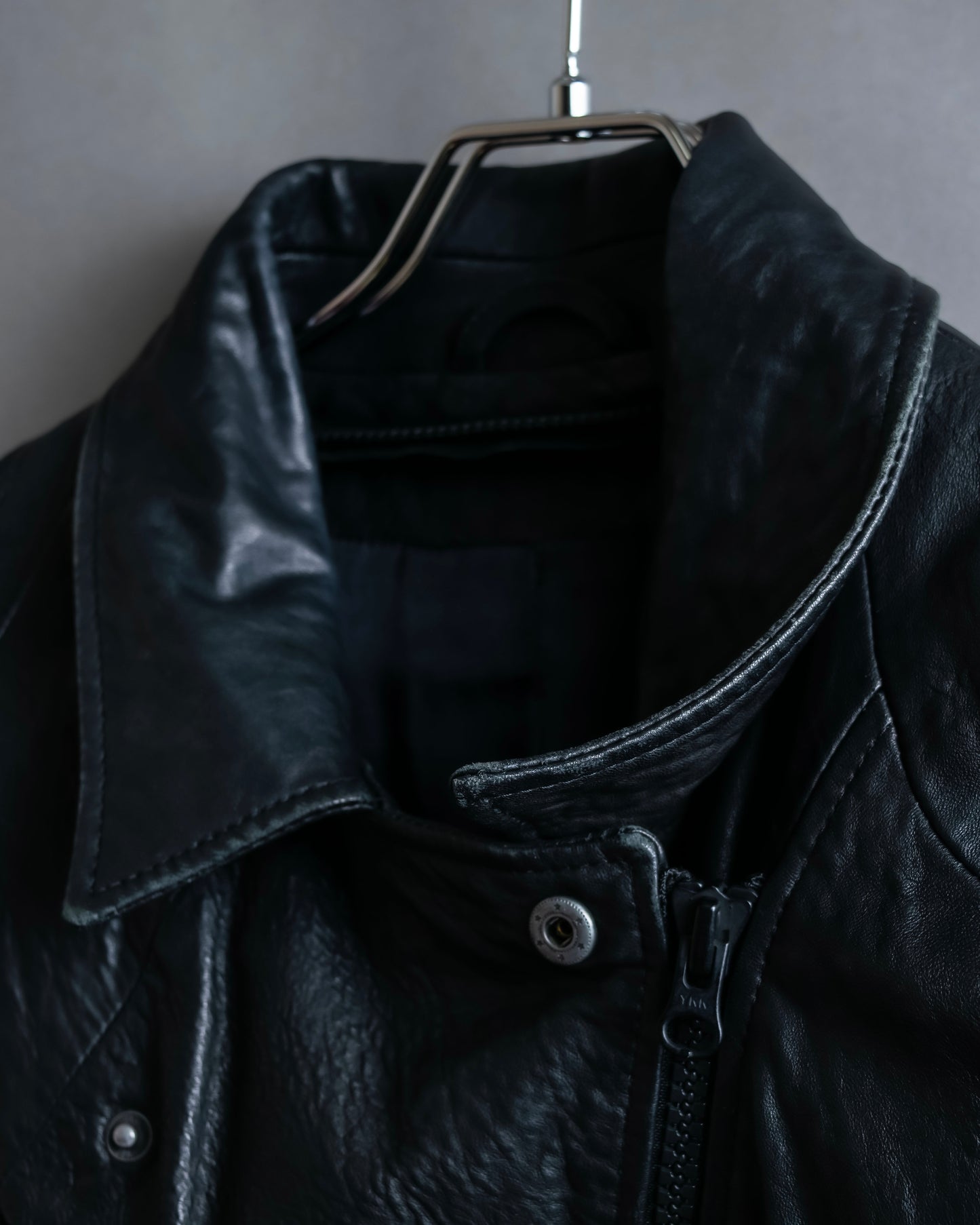 "Acne" Beautiful shape genuine leather double riders jacket