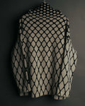 "VALENTINO" 20's Oversized diamond jacquard turtleneck knit sweater