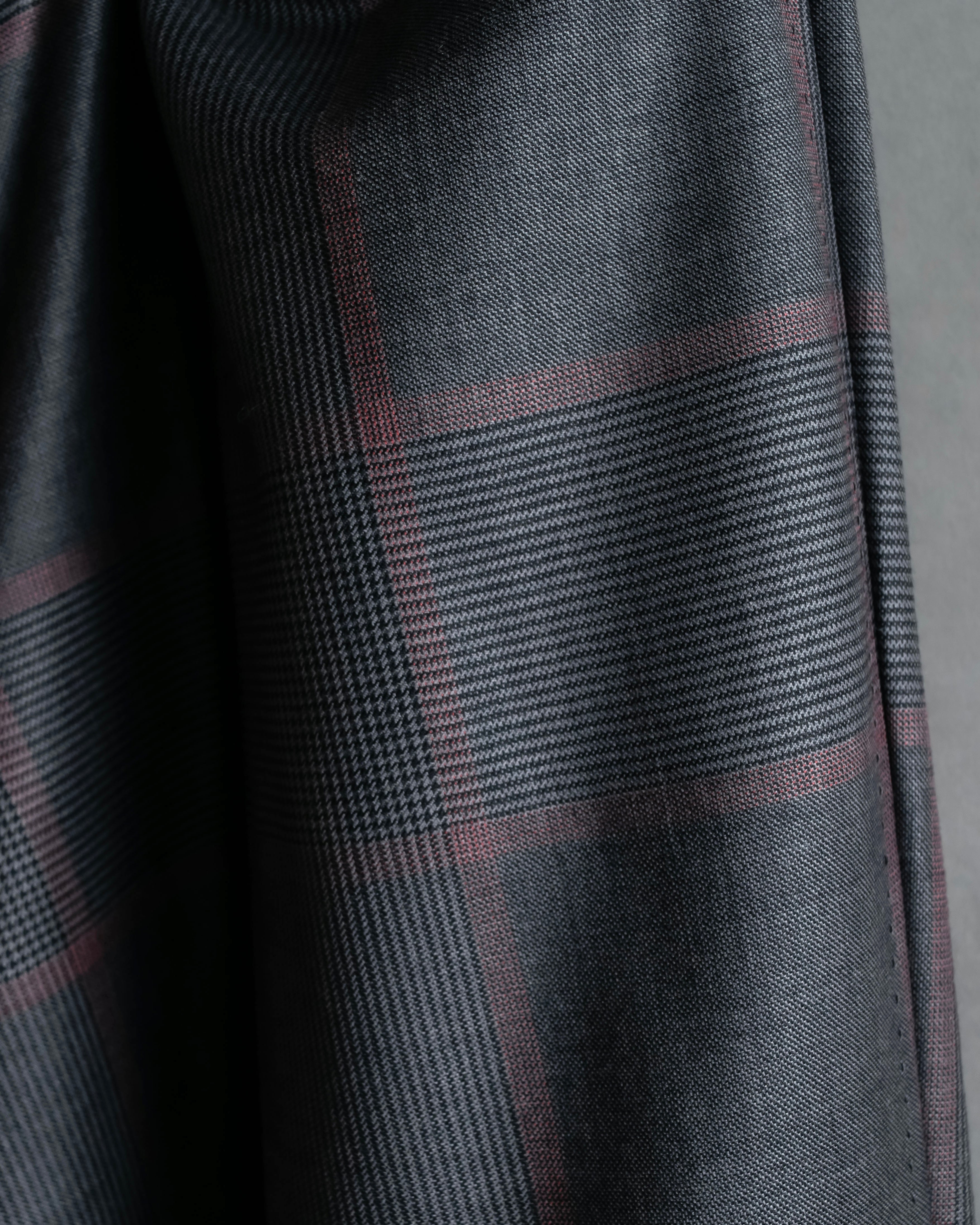 "GUCCI" Glen plaid wool wide tapered slacks