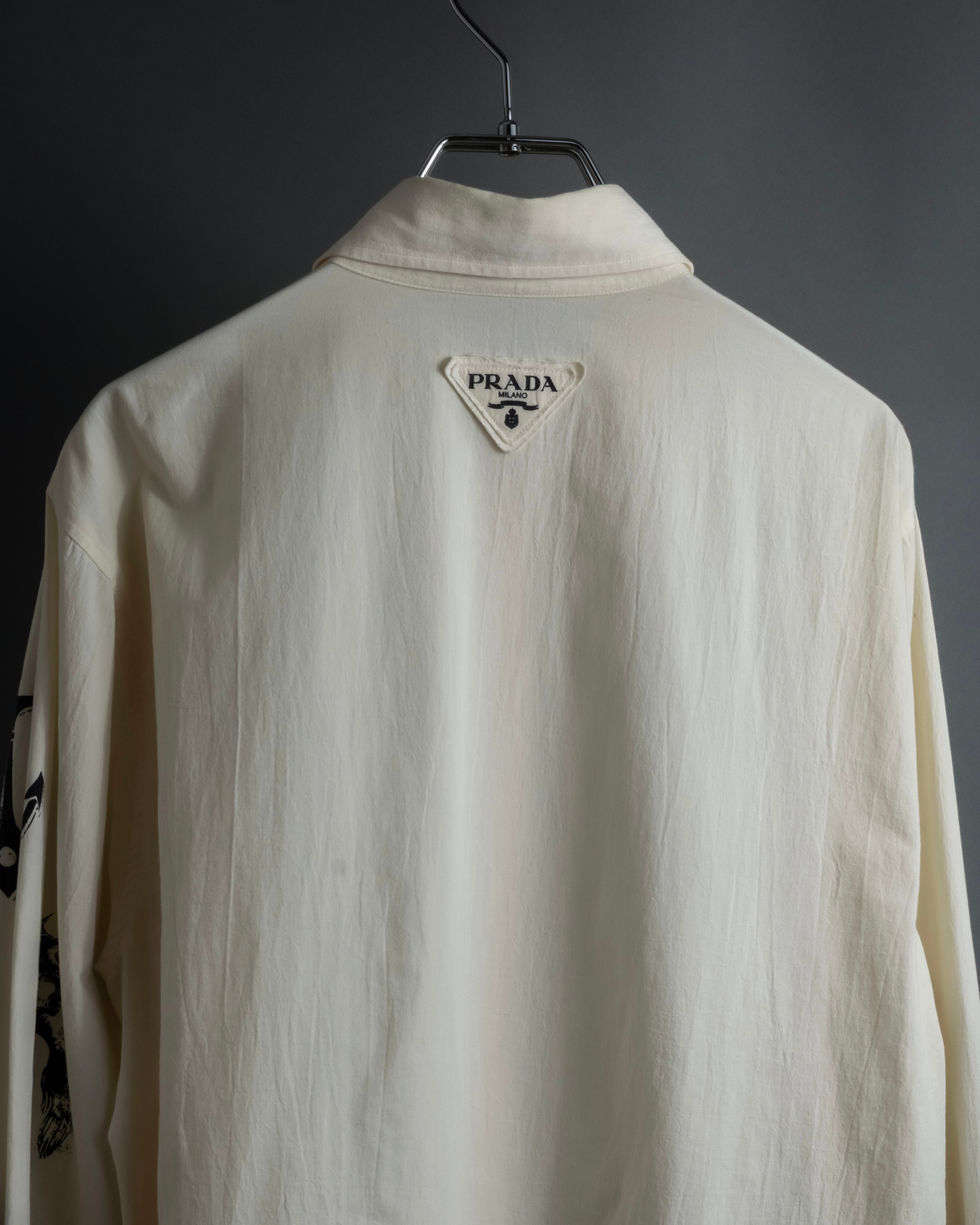 "PRADA" 22SS Sea fable motif print oversized shirt