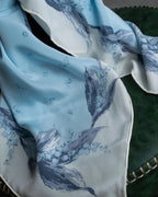 "Christian Dior" Bird motif silk scarf