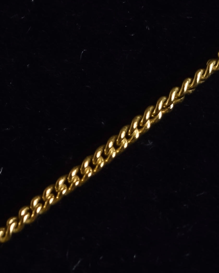 "Christian Dior" Round plate motif gold necklace