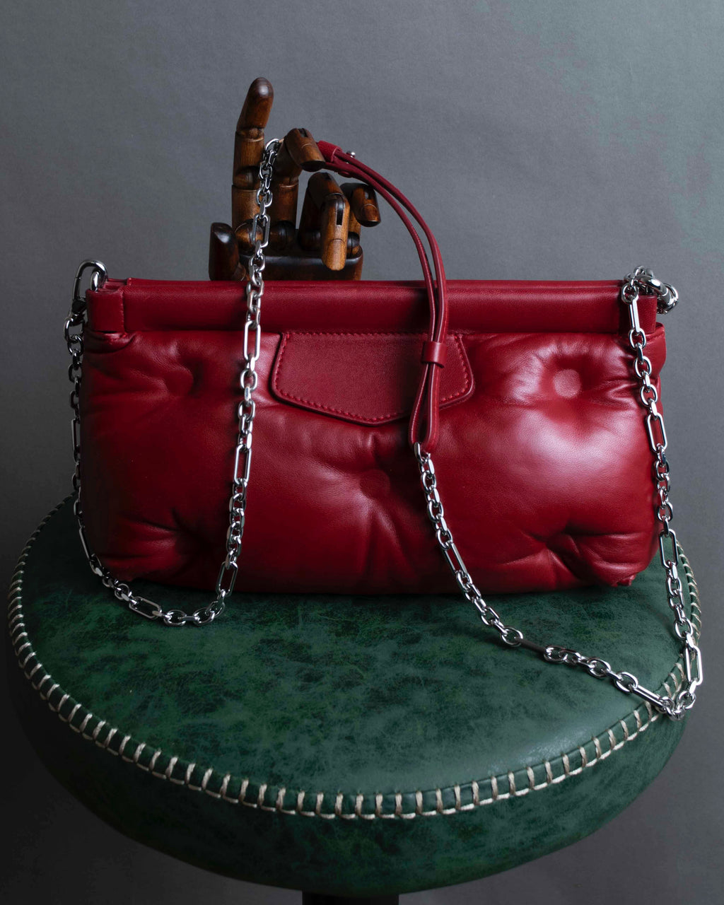 "MAISON MARGIELA" Red color Glam Slam chain shoulder bag