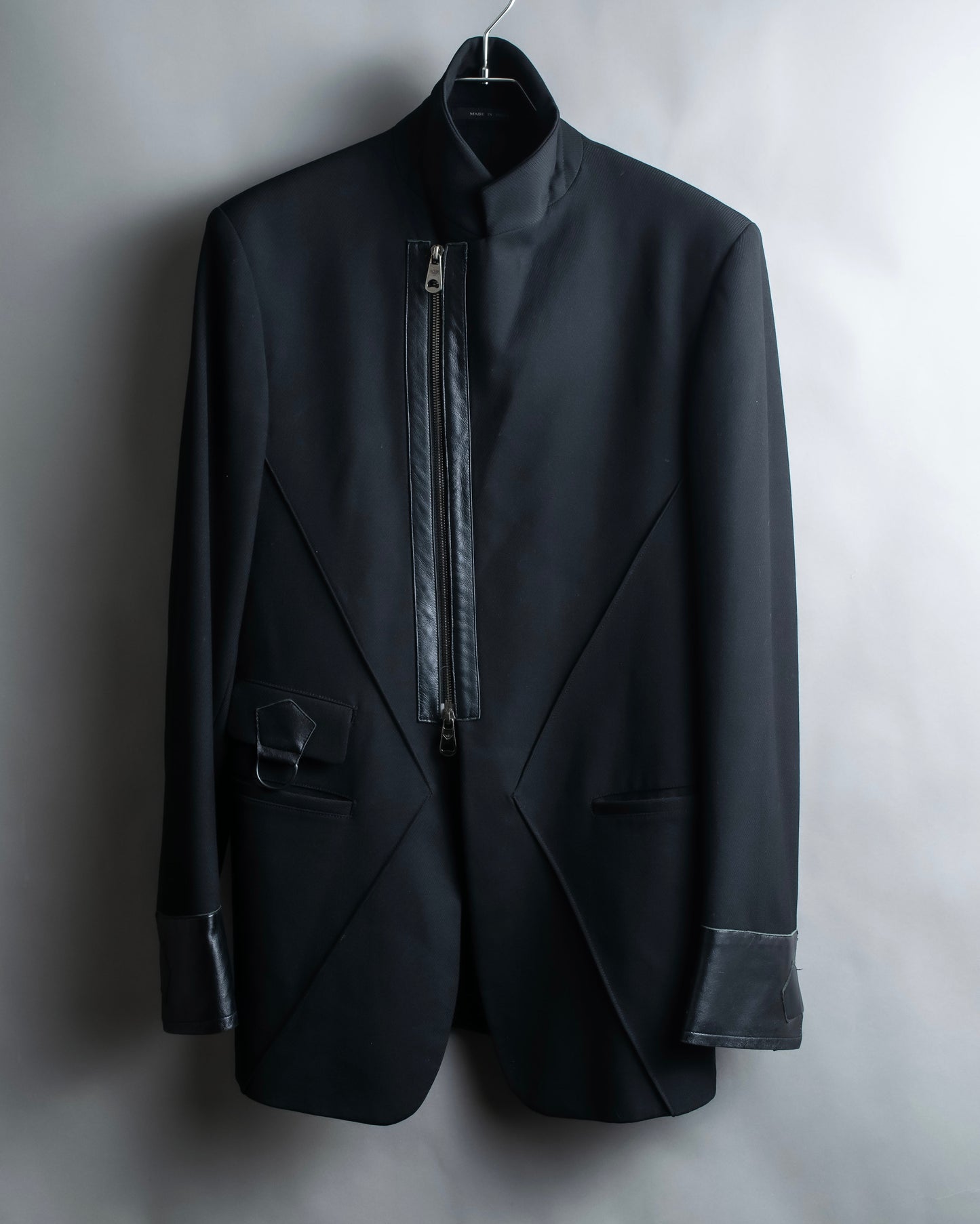 "GIORGIO ARMANI" Riders detail leather switching jacket