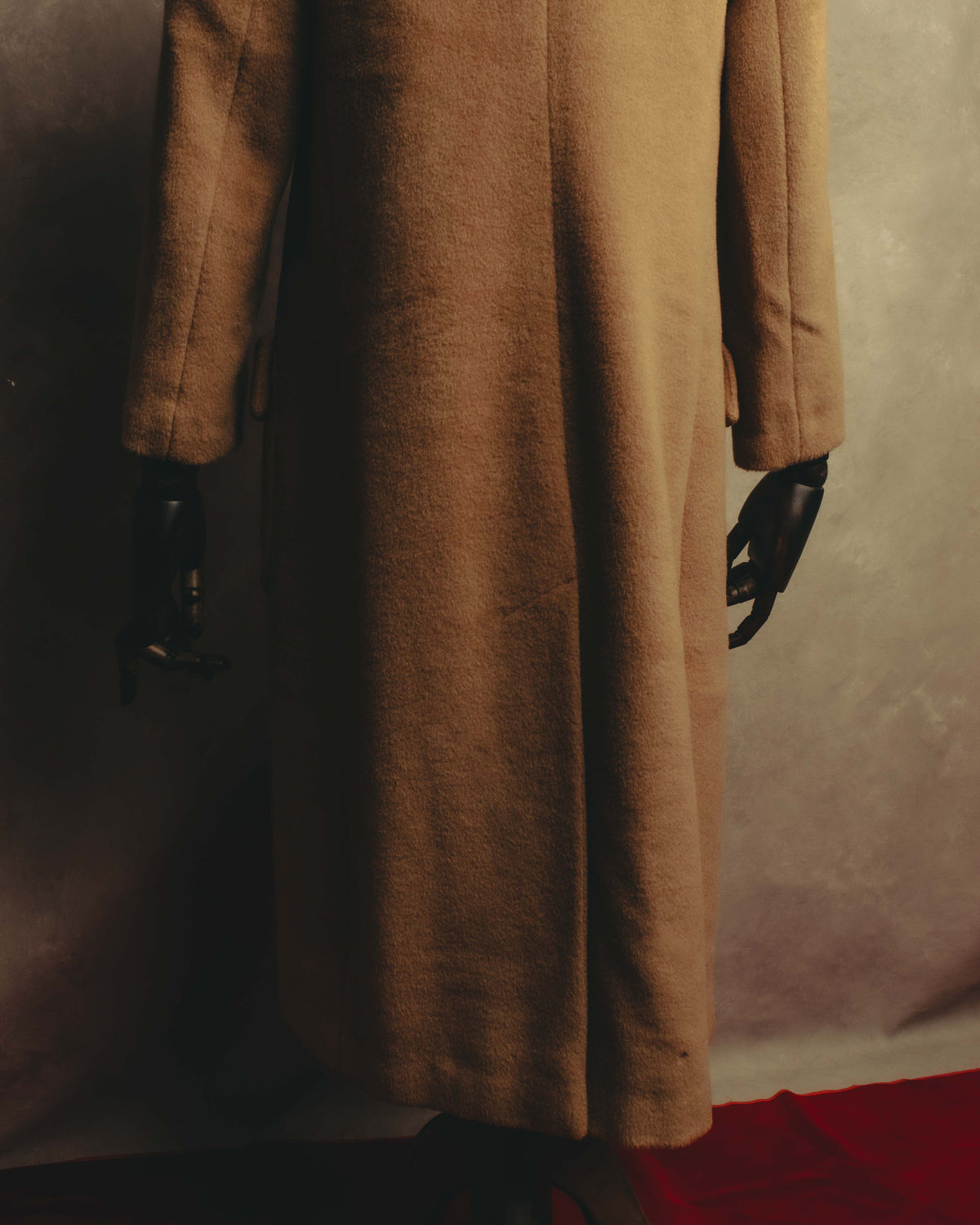 "VALENTINO MISS V" 80's-90's Camel hair single-breasted coat