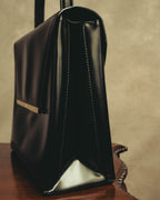 "LOEWE" 80's-90's Structured top-handle shoulder bag