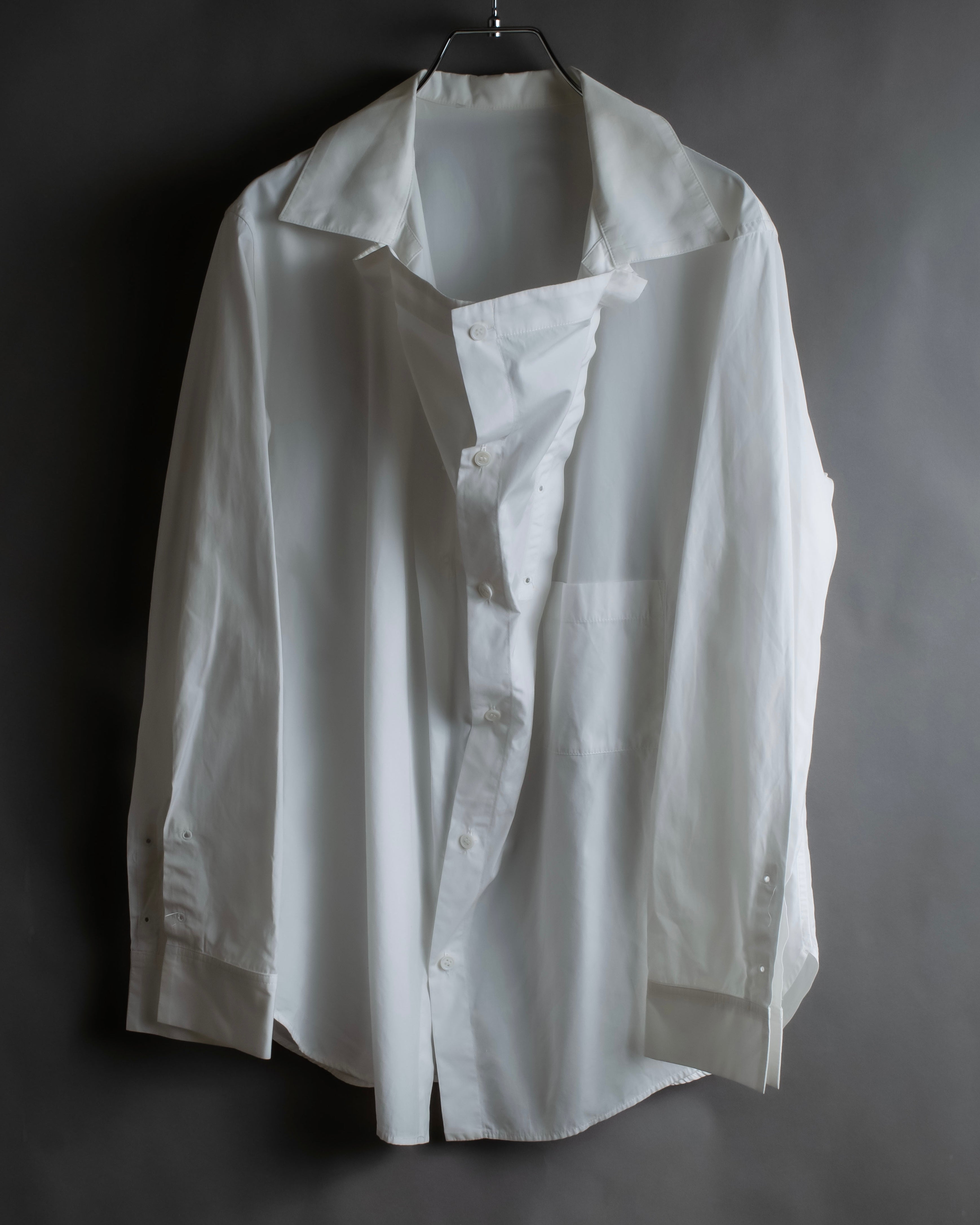 "YOHJI YAMAMOTO" 12SS Folded front panel cotton shirt