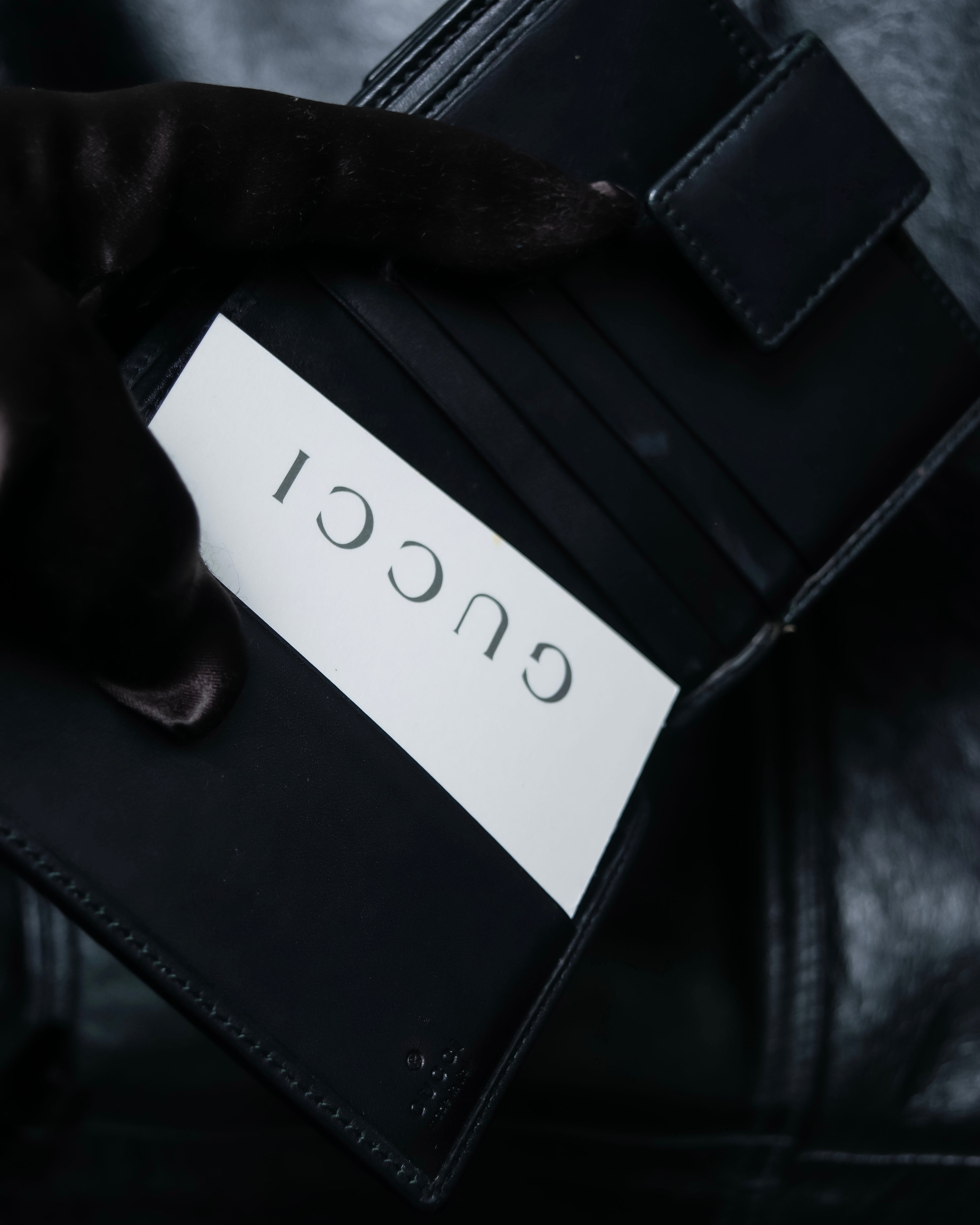 "GUCCI" GG pattern leather compact wallet