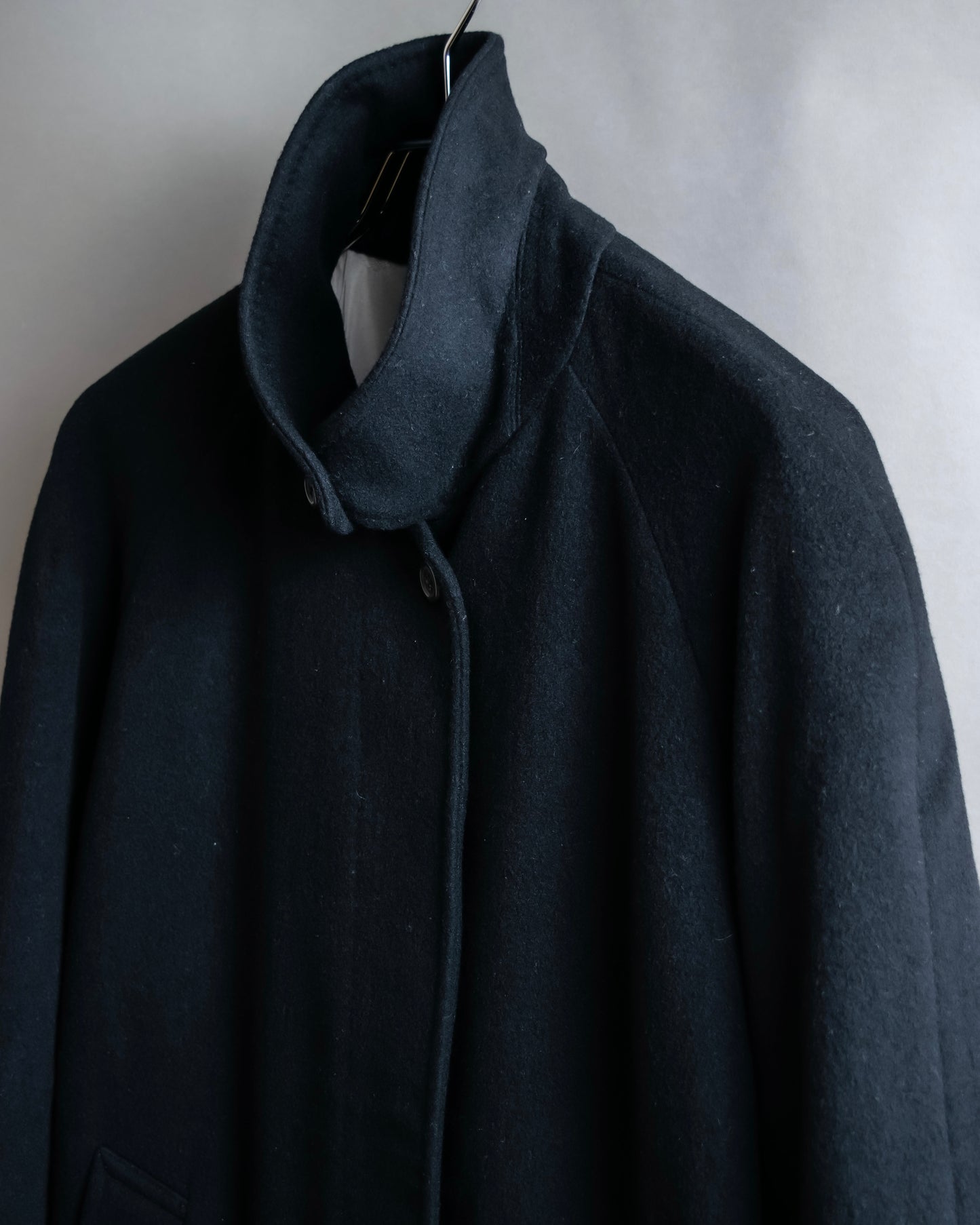 "BURBERRYS" Fly front cashmere blend oversized 2way soutien collar coat