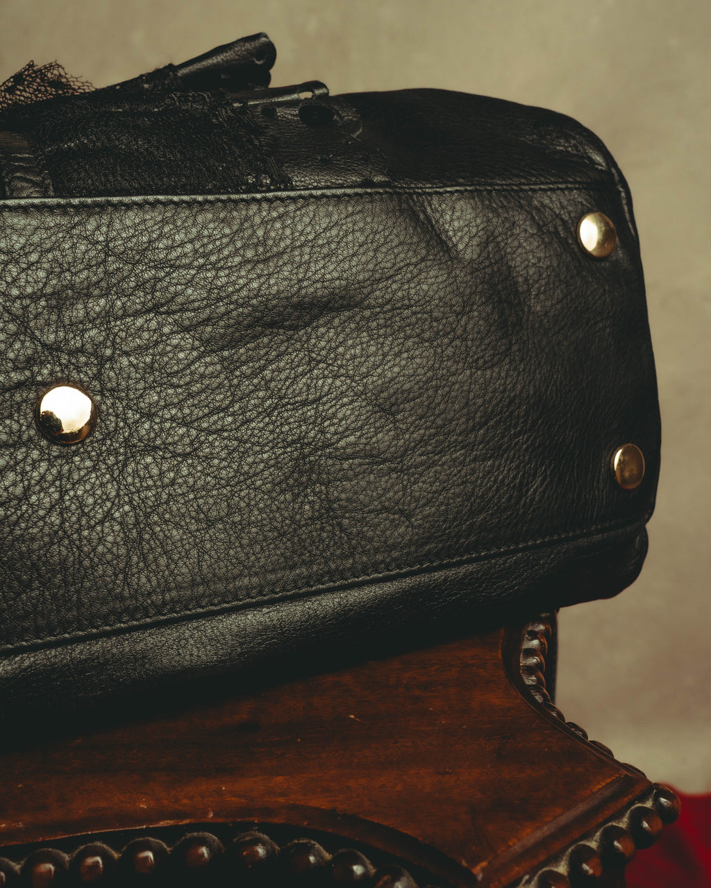 “RED VALENTINO” 2010’s lace bow leather two-way bag