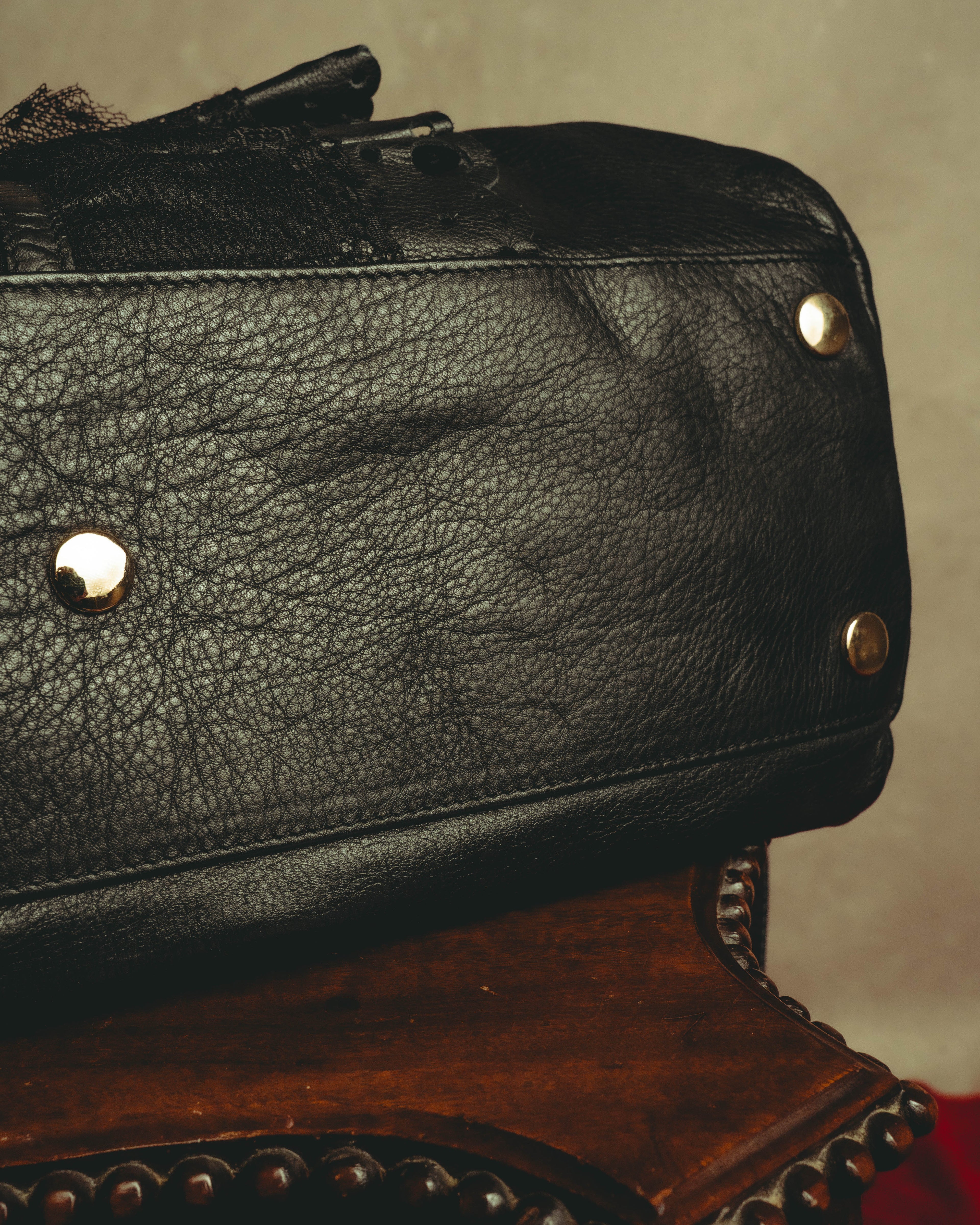 “RED VALENTINO” 2010’s lace bow leather two-way bag