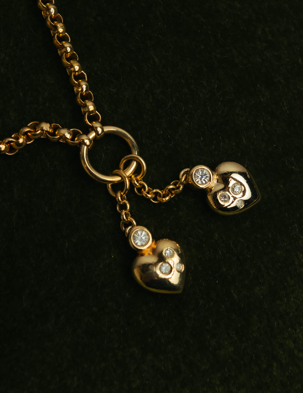 "Christian Dior" 80's-90's Romantic heart charm necklace