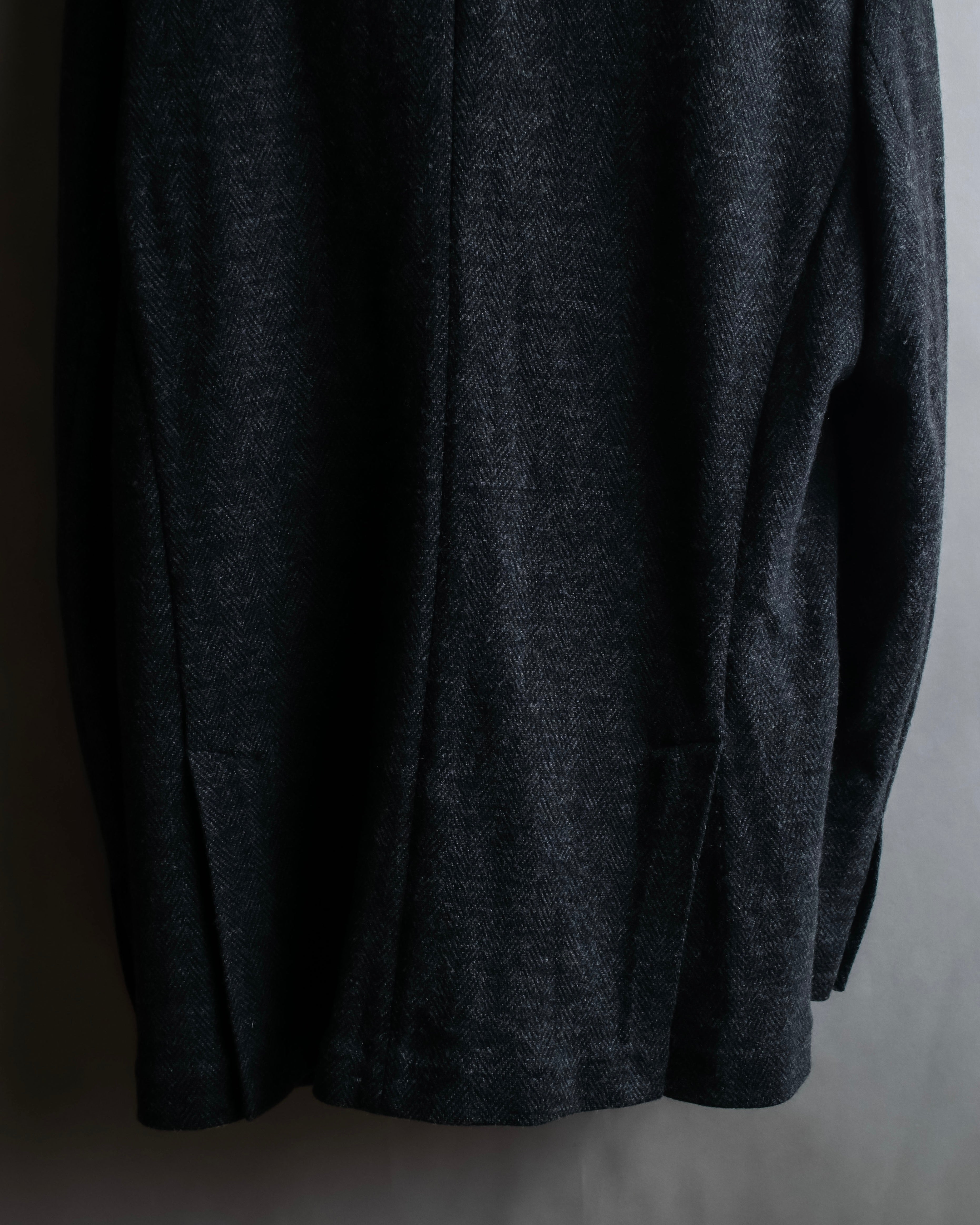 "POLO Ralph Lauren" Herringbone weave charcoal gray tailored jacket