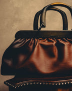 -SPECIAL- "GUCCI" 90's-00's Gathered leather top handle handbag
