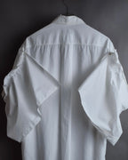 "MM6 MAISON MARGIELA" 20SS Frilled overlay cotton hybrid shirt