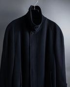 "BURBERRYS" High density wool stand collar coat