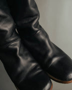 "Hermès" 90's-00's Minimal leather knee-high boots
